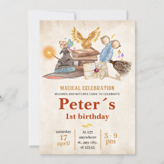 Wizard School Themed Birthday Party Invitation