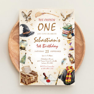 Wizard Witches the Chosen One Birthday Invitation