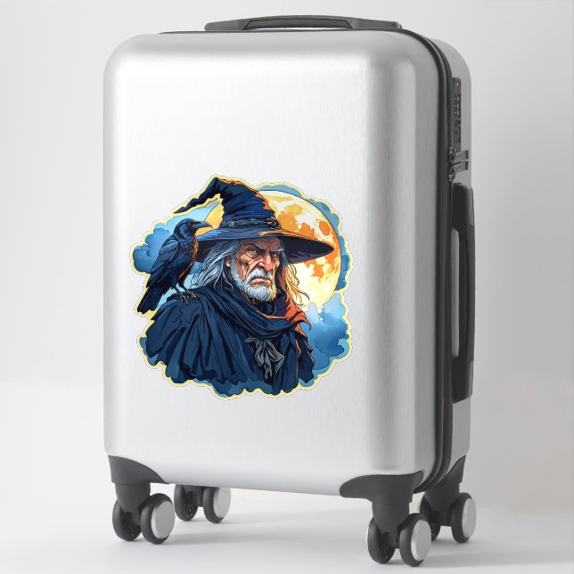 Wizard with a Raven - Halloween Fan Fun 1 (Suitcase)