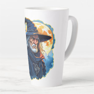 Wizard with a Raven - Halloween Fan Fun 1 Latte Mug