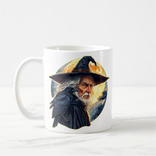 Wizard with a Raven - Halloween Fan Fun 2 Coffee Mug
