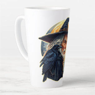 Wizard with a Raven - Halloween Fan Fun 2 Latte Mug