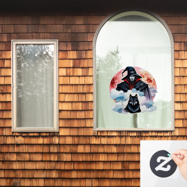 Wizard with a Wolf - Halloween Fan Fun 1 (Home Window)