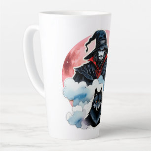 Wizard with a Wolf - Halloween Fan Fun 1 Latte Mug