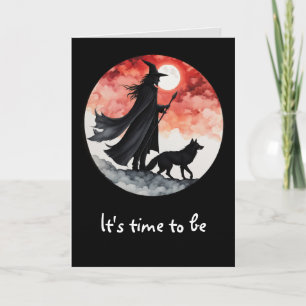 Wizard with a Wolf - Halloween Fan Fun 2 Card