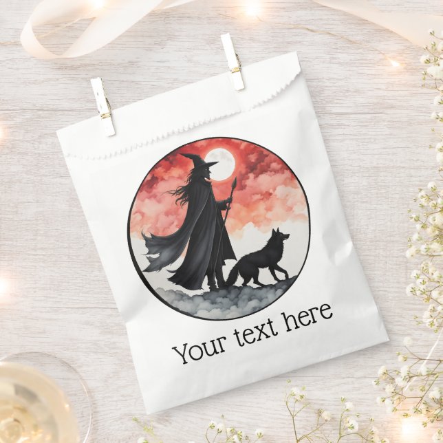 Wizard with a Wolf - Halloween Fan Fun 2 Favour Bag (Clipped)