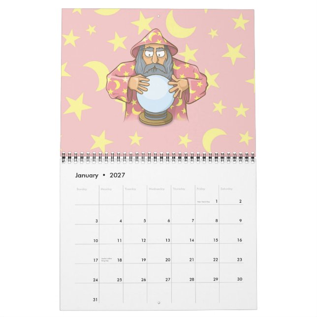 Wizard with Ball Calendar (Jan 2027)