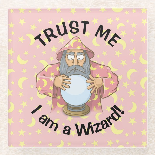 Wizard with Ball Glass Coaster (Front)