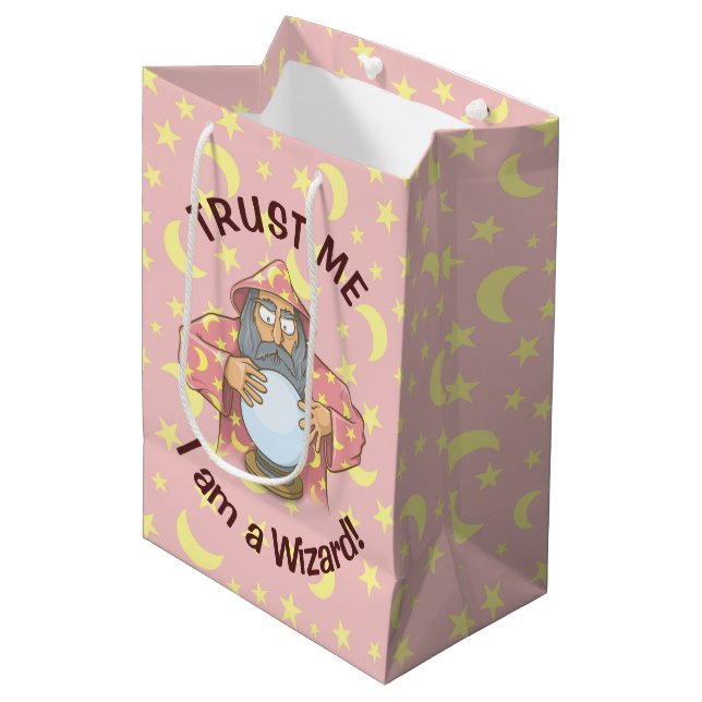 Wizard with Ball Medium Gift Bag (Front Angled)
