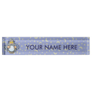 Wizard with Ball Nameplate