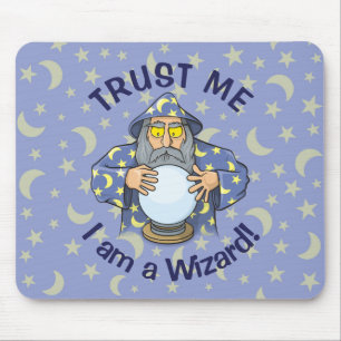 Wizard with Ball Old wizard with blue cape looking Mouse Pad