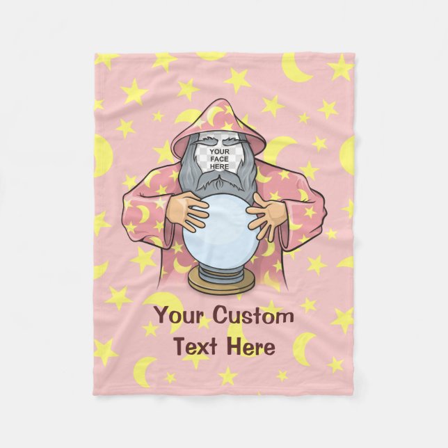 Wizard with your face fleece blanket (Front)
