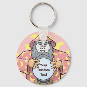 Wizard with your face key ring