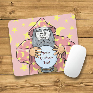 Wizard with your face mouse pad