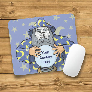 Wizard with your face mouse pad