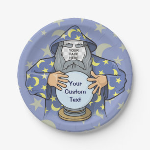 Wizard with your face paper plate