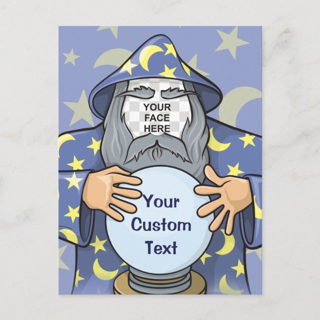 Wizard with your face postcard (Front)