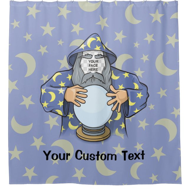 Wizard with your face shower curtain (Front)