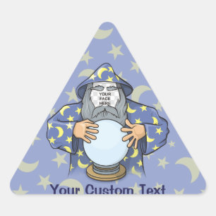 Wizard with your face triangle sticker
