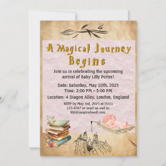 Wizarding Baby Shower Invitation - Girl