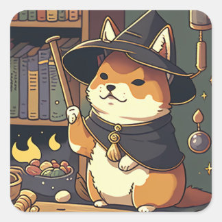 Wizarding Shiba Inu Square Sticker