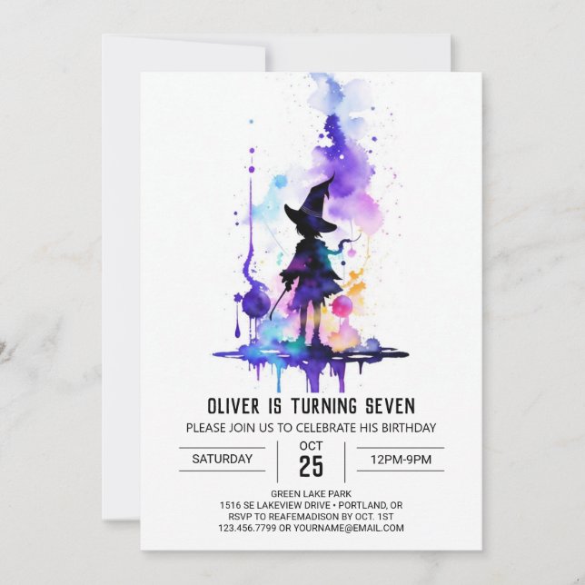 Wizardry Little Wizard Birthday Invitation (Front)