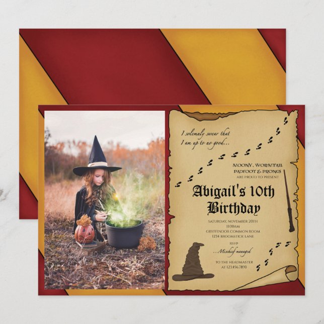 Wizardry Photo Invitation (Front/Back)