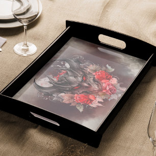 Wizardry Red Eyed Smoky Demon Beast with Roses Tissue Paper