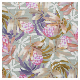 Wlid Flowers Protea Grey Fabric