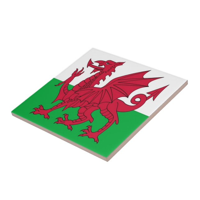 WLS001 FLAG welsh WALES, Ceramic Tile (Side)