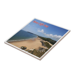WLS010 THREE CLIFFS BAY, Wales, Europe, Ceramic Tile
