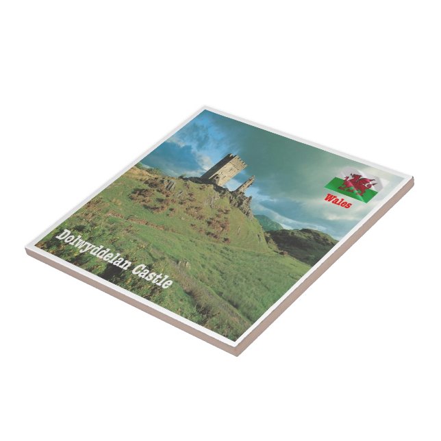 WLS015 DOLWYDDELAN CASTLE, Wales, Europe, Ceramic Tile (Side)