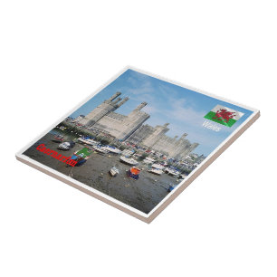 WLS018 CAERNARFON CASTLE, Wales, Europe, Ceramic Tile