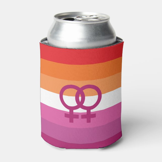 WLW Lesbian Pride Flag Can Cooler (Can Front)