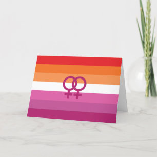 WLW Lesbian Pride Flag Card
