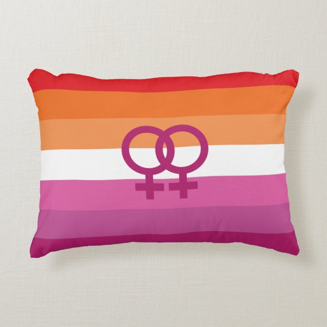 WLW Lesbian Pride Flag Decorative Cushion (Front)