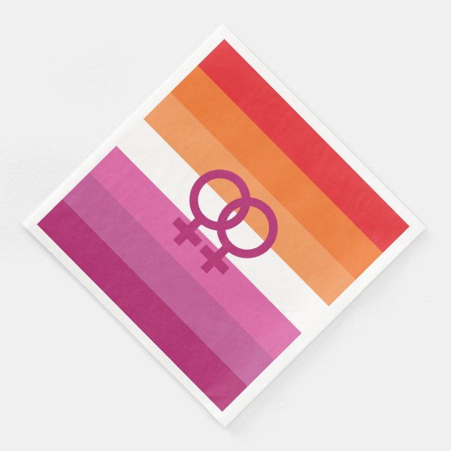 WLW Lesbian Pride Flag Napkin (Corner)