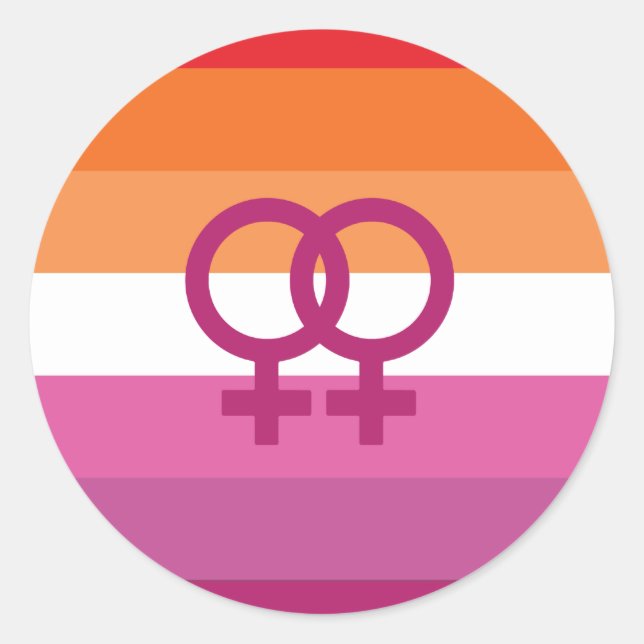 WLW Lesbian Pride Flag (Sunset) Classic Round Sticker (Front)