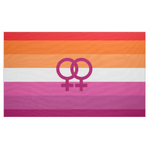 WLW Lesbian Pride Flag (Sunset) Fabric