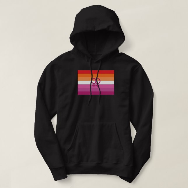 WLW Lesbian Pride Flag (Sunset) Hoodie (Design Front)