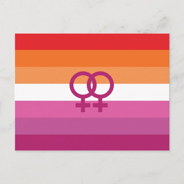 WLW Lesbian Pride Flag (Sunset) Postcard (Front)