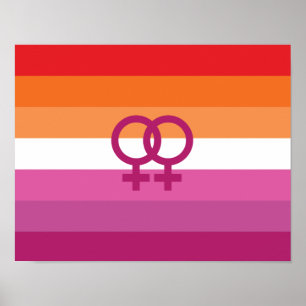 WLW Lesbian Pride Flag (Sunset) Poster