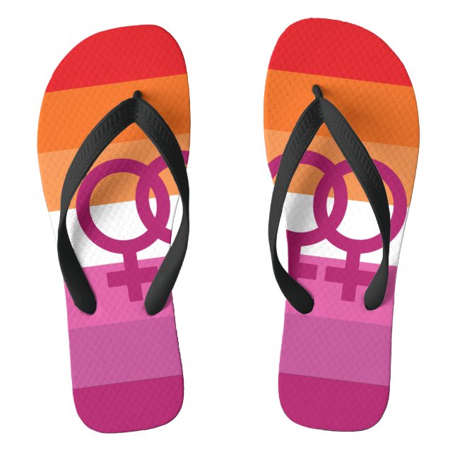 WLW Lesbian Pride Flag Thongs (Footbed)