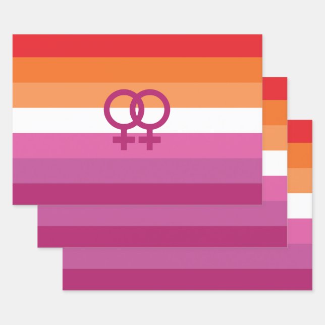 WLW Lesbian Pride Flag Wrapping Paper Sheet (Set)