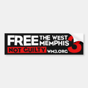 WM3 NOT GUILTY bumper sticker