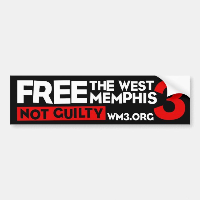 WM3 NOT GUILTY bumper sticker (Front)
