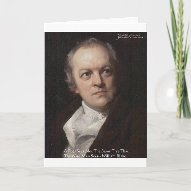Wm Blake "Seeing Trees" Wisdom Quote Gifts Card (Front)