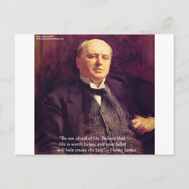 Wm James "Life Worth Living" Wisdom Quote Gifts Postcard (Front)