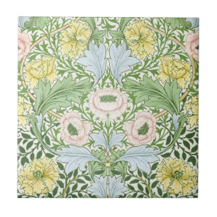 Wm Morris Myrtle Floral Art Nouveau Bright Ceramic Tile
