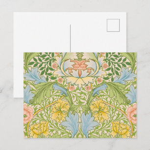 Wm Morris Myrtle Floral Art Nouveau Pastel Postcard